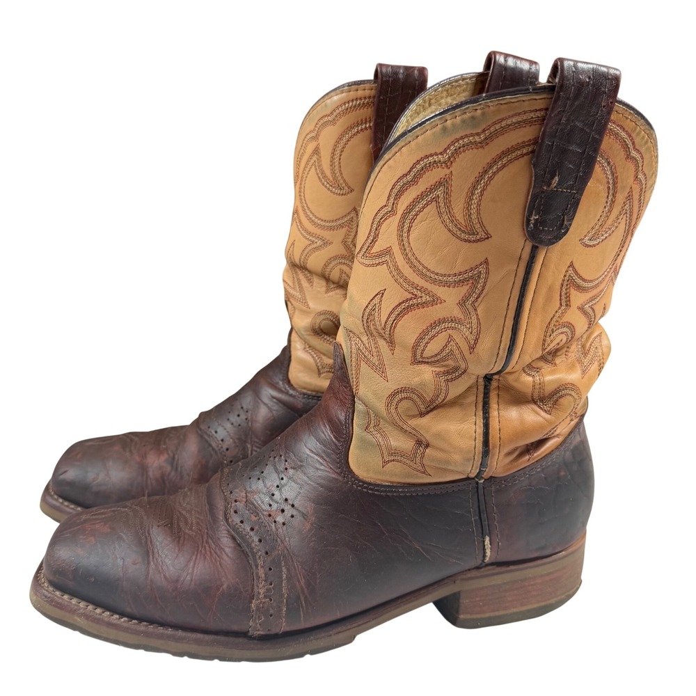 Double H DH5305 Mens Steel Toe Western Work Boots Brown Tan Size 13 D USA Made